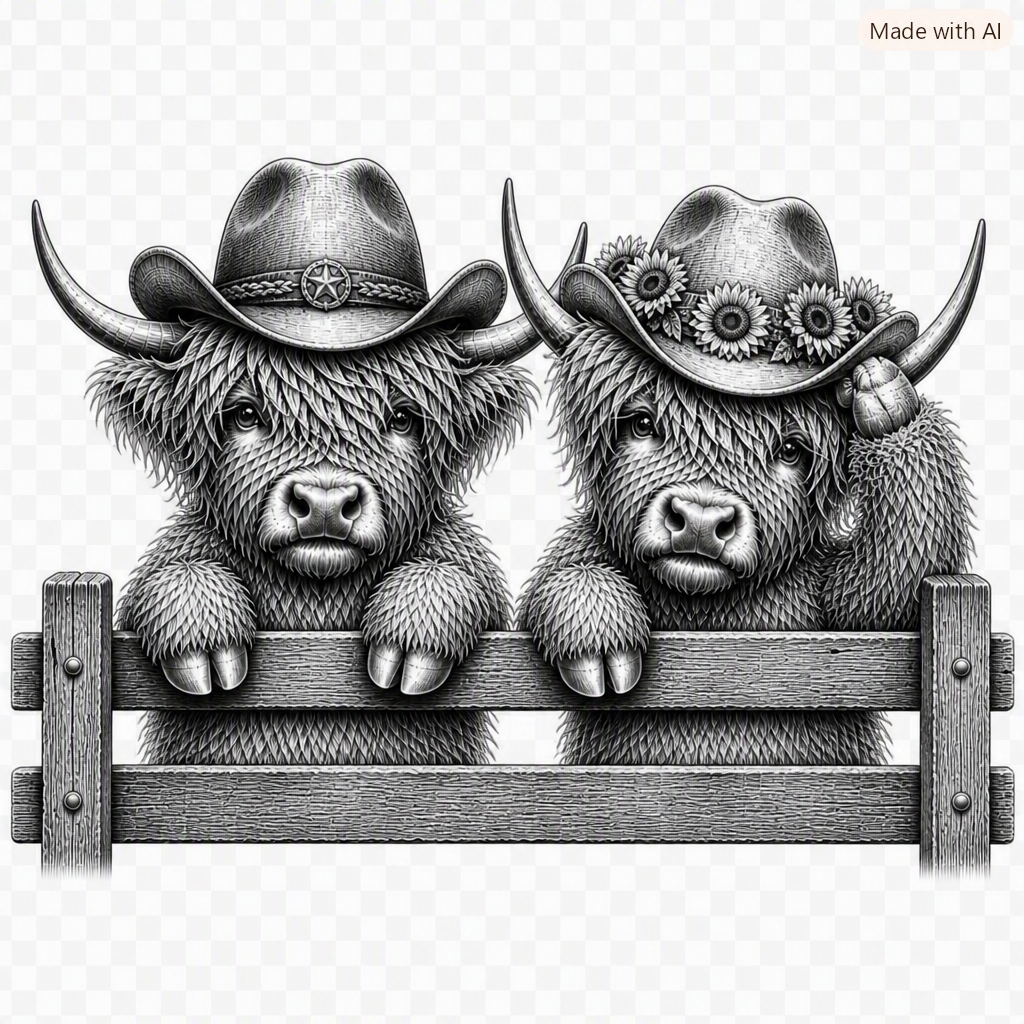 Highland Cow SVG File – Laser Engraving & Cut File