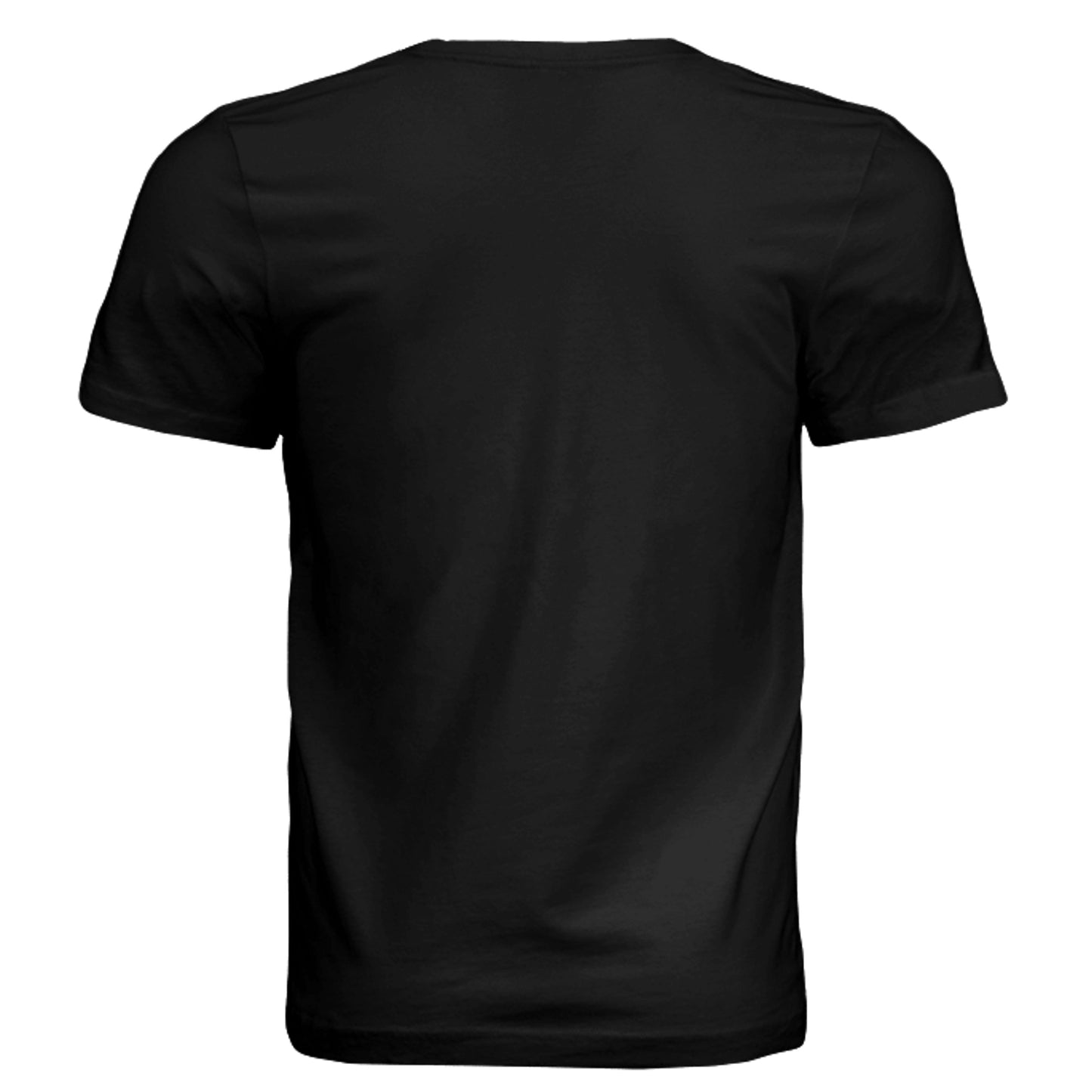 Black heather unisex tri-blend T-shirt, plain back view.