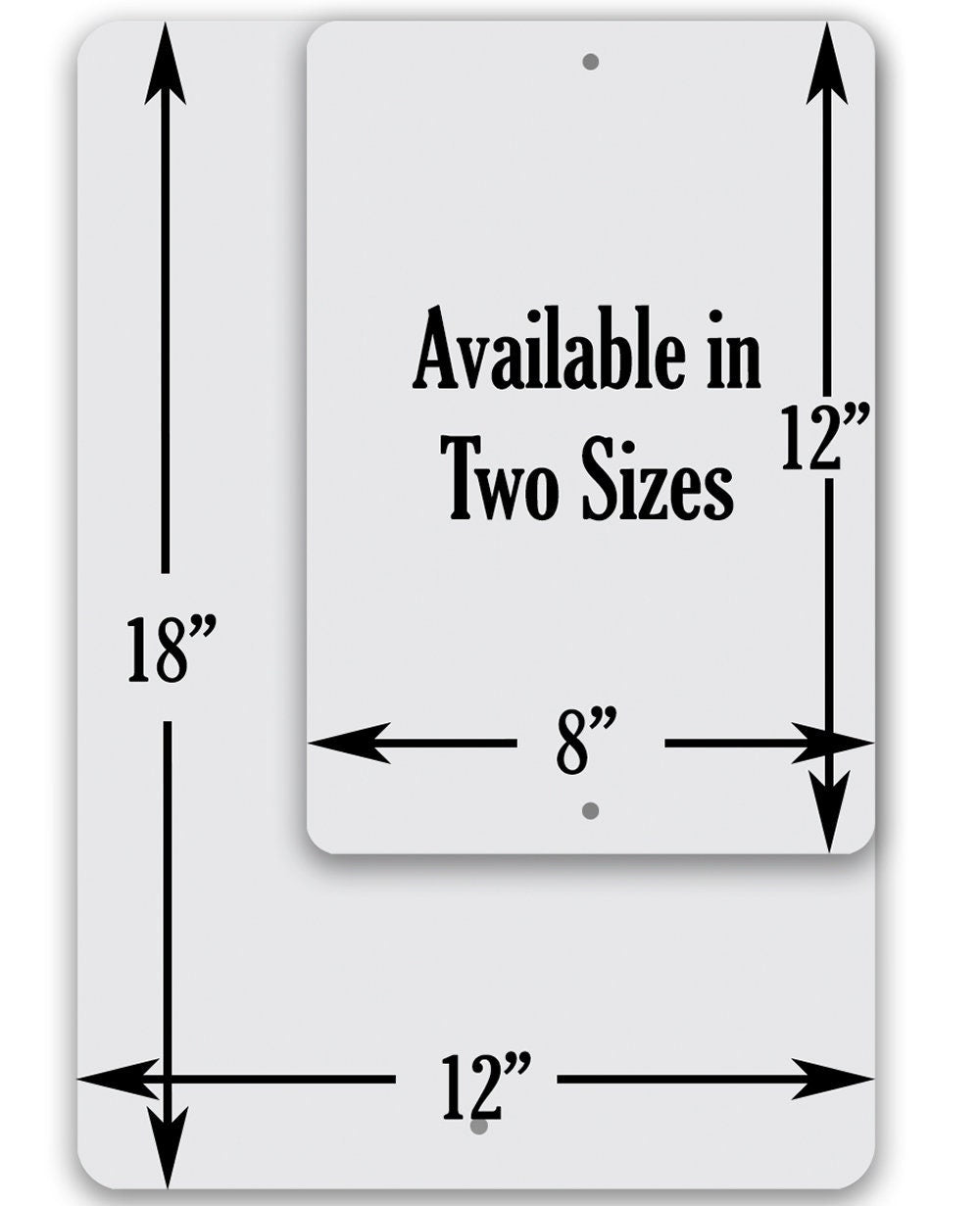 Size diagram for metal sign: 12 in by 18 in dimensions