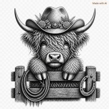 Highland Cow SVG File – Laser Engraving & Cut File
