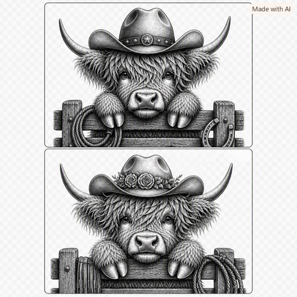 Highland Cow SVG File – Laser Engraving & Cut File