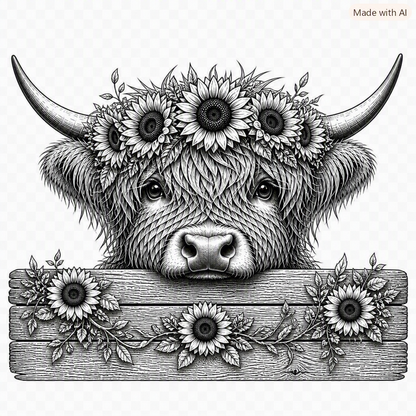 Highland Cow SVG File – Laser Engraving & Cut File