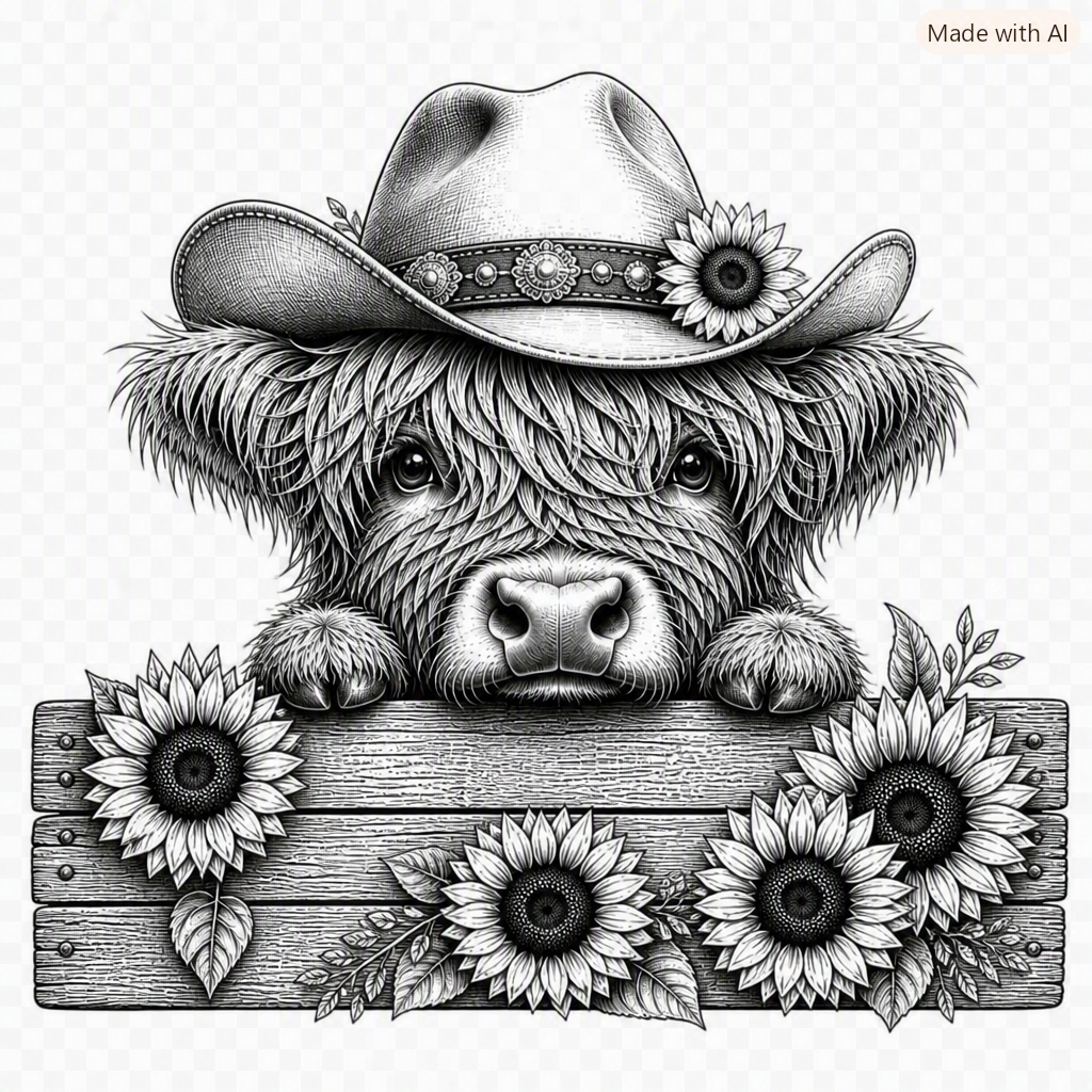 Highland Cow SVG File – Laser Engraving & Cut File