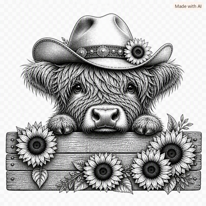 Highland Cow SVG File – Laser Engraving & Cut File