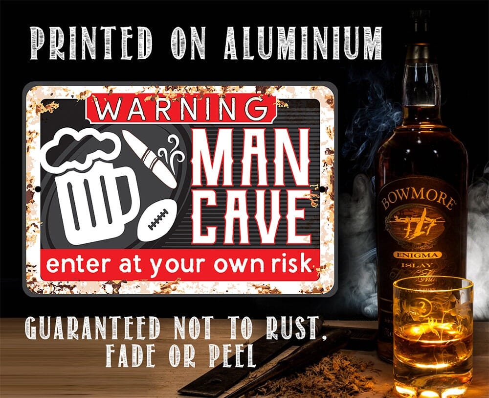 Aluminum metal sign marked “Printed on Aluminum” and “Guaranteed not to rust”