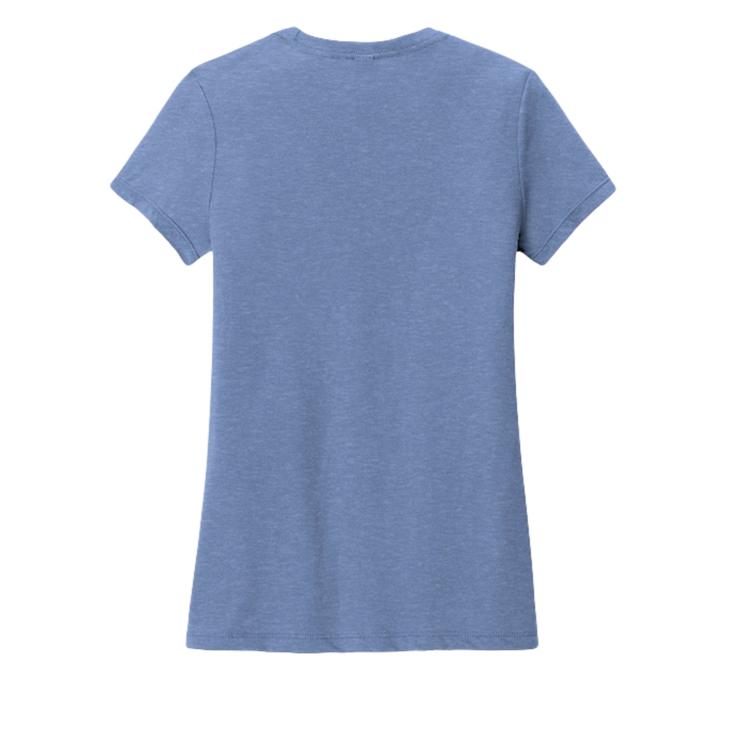 Women's t-shirt in maritime heather blue, short sleeves, crew neck, plain back