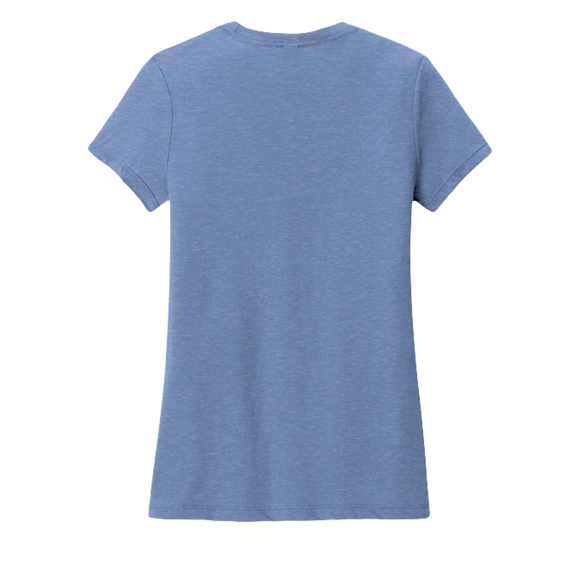 Women's t-shirt in maritime heather blue, short sleeves, crew neck, plain back