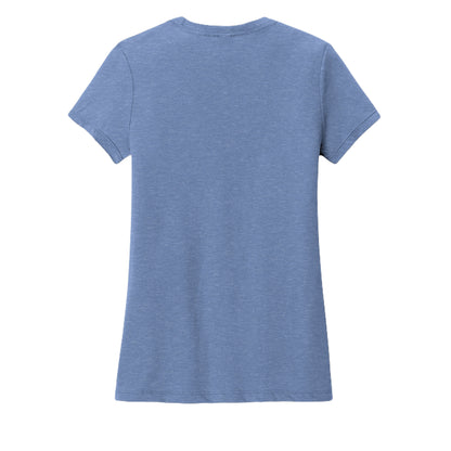 Women's t-shirt in maritime heather blue, short sleeves, crew neck, plain back