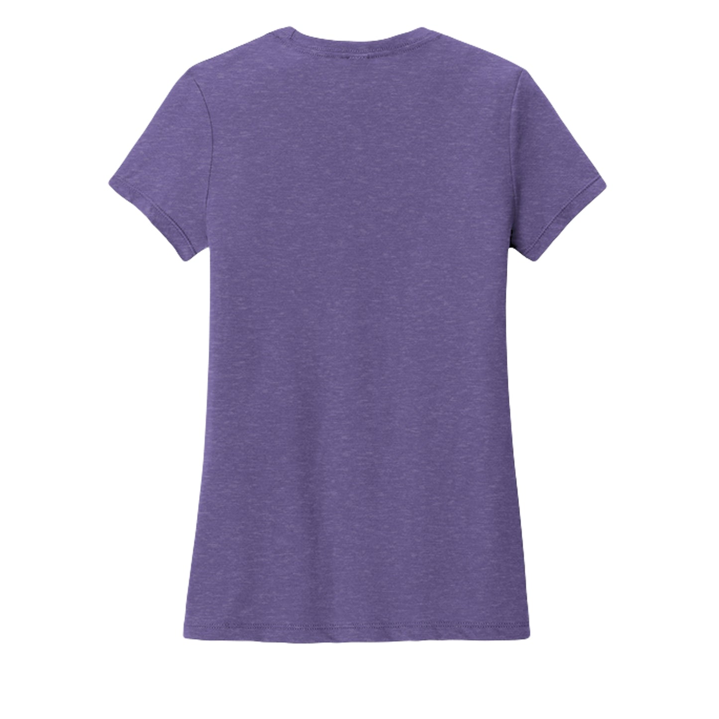 Women's t-shirt in purple heather, short sleeves, crew neck, plain back