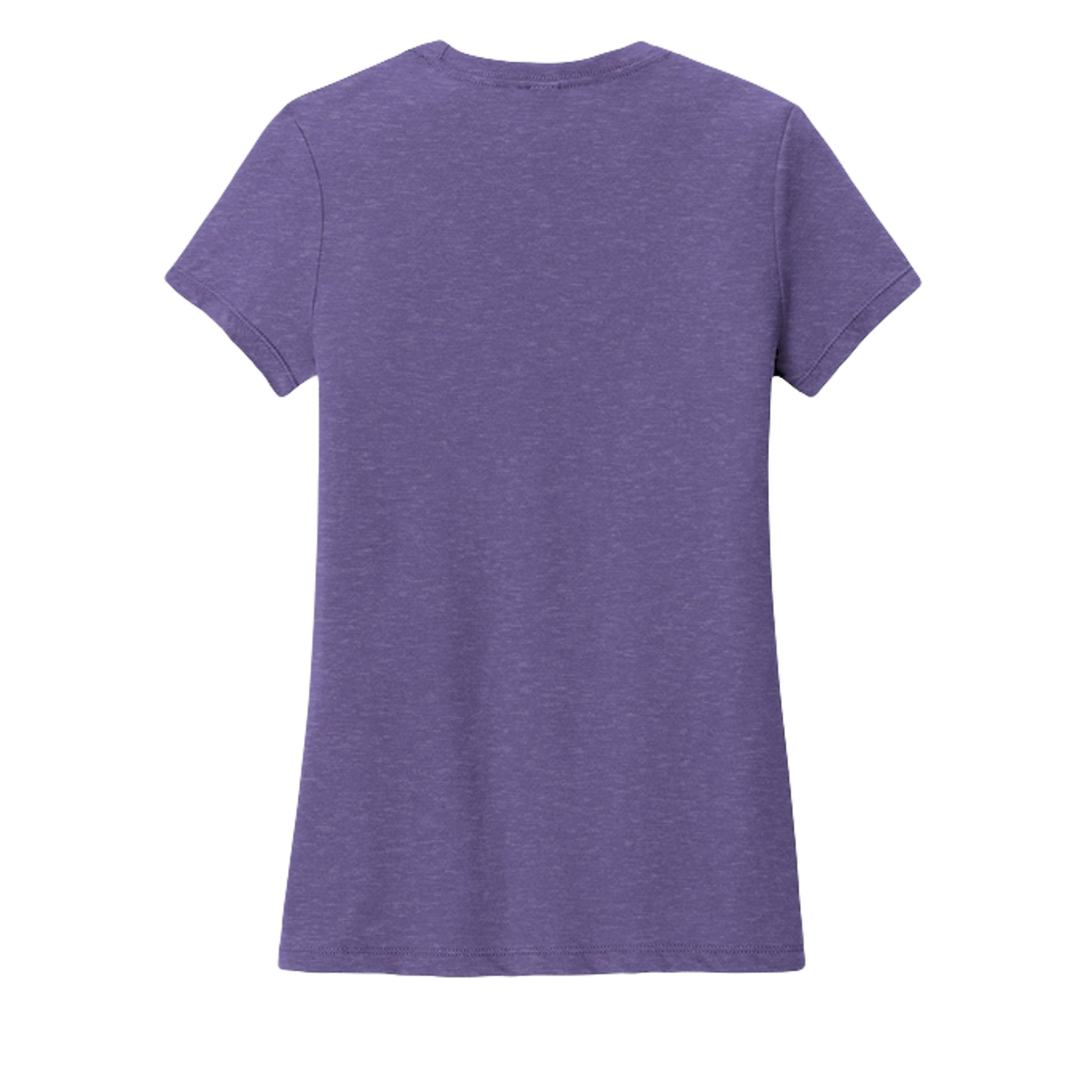Women's t-shirt in purple heather, short sleeves, crew neck, plain back