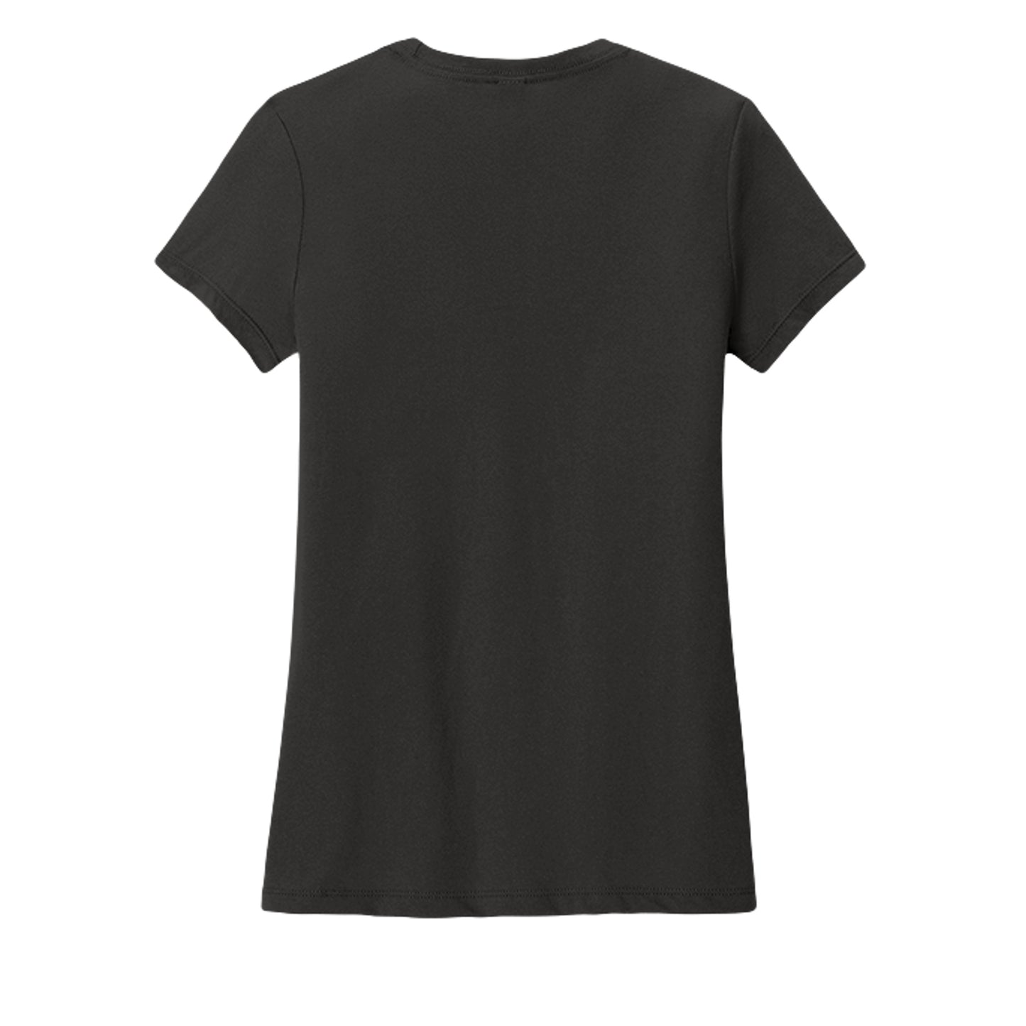 Black women's T-shirt, plain back with crew neck and short sleeves