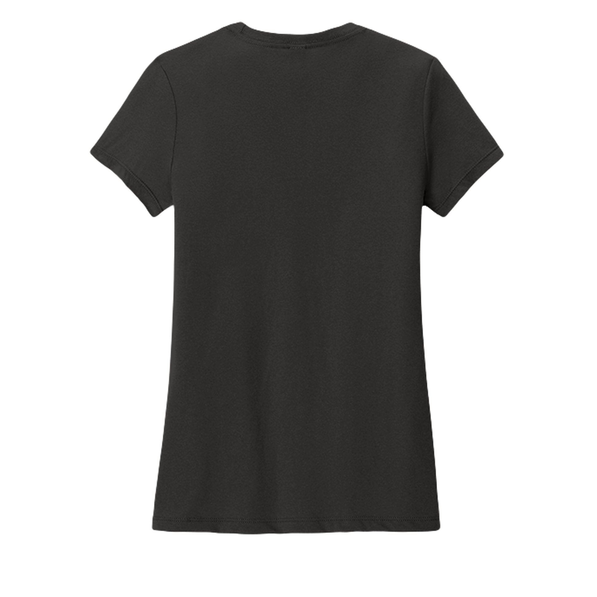 Black women's T-shirt, plain back with crew neck and short sleeves