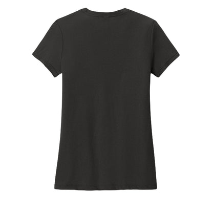 Black women's T-shirt, plain back with crew neck and short sleeves