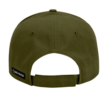 Olive green Grill Sargent cap, back view with adjustable strap and curved brim
