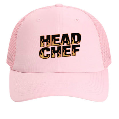 Light pink mesh back cap with embroidered "HEAD CHEF" logo on front panel