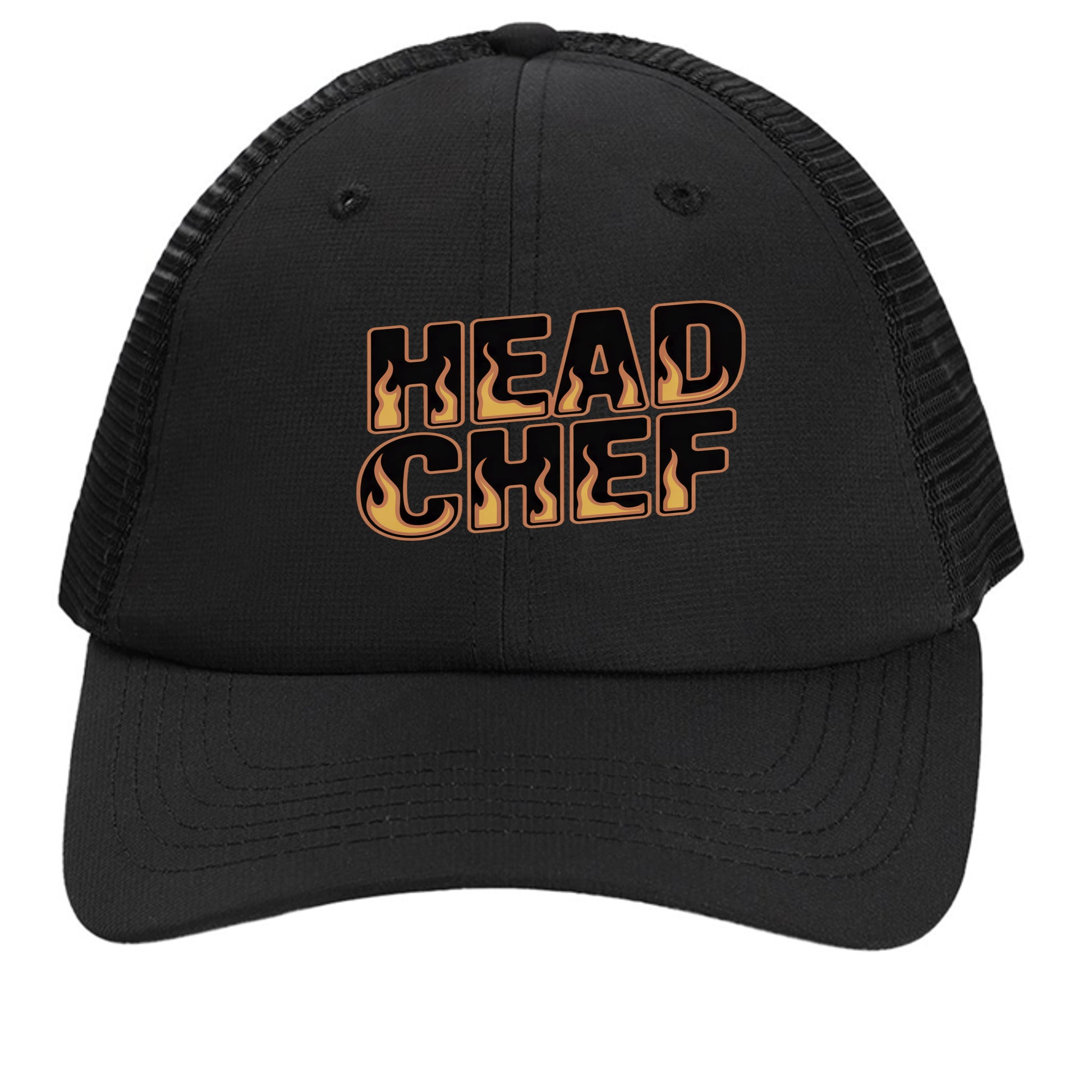 Black mesh back cap with embroidered "HEAD CHEF" logo on front panel