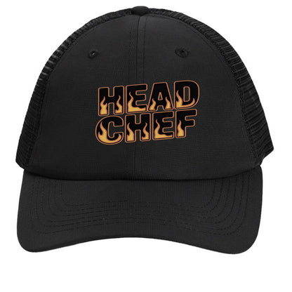 Black mesh back cap with embroidered "HEAD CHEF" logo on front panel