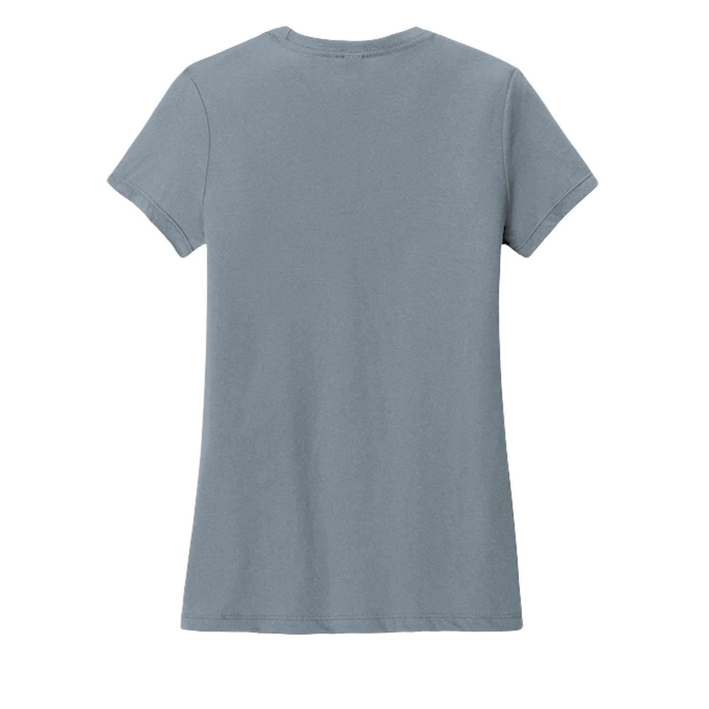 Women's tri-blend tee, heathered light slate blue, crew neck, plain back
